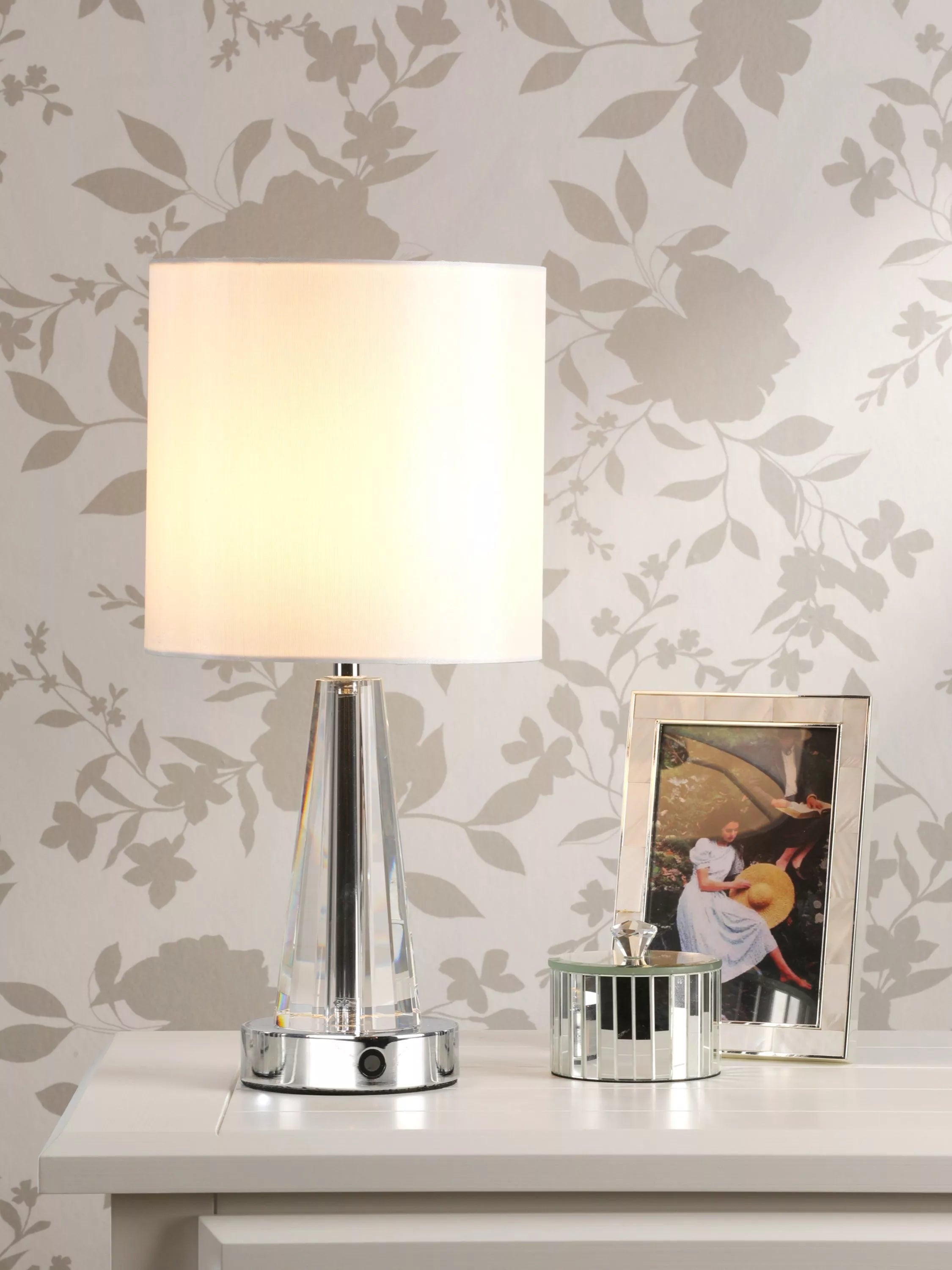 Laura Ashley rechargeable table lamp clear, imported from the UK