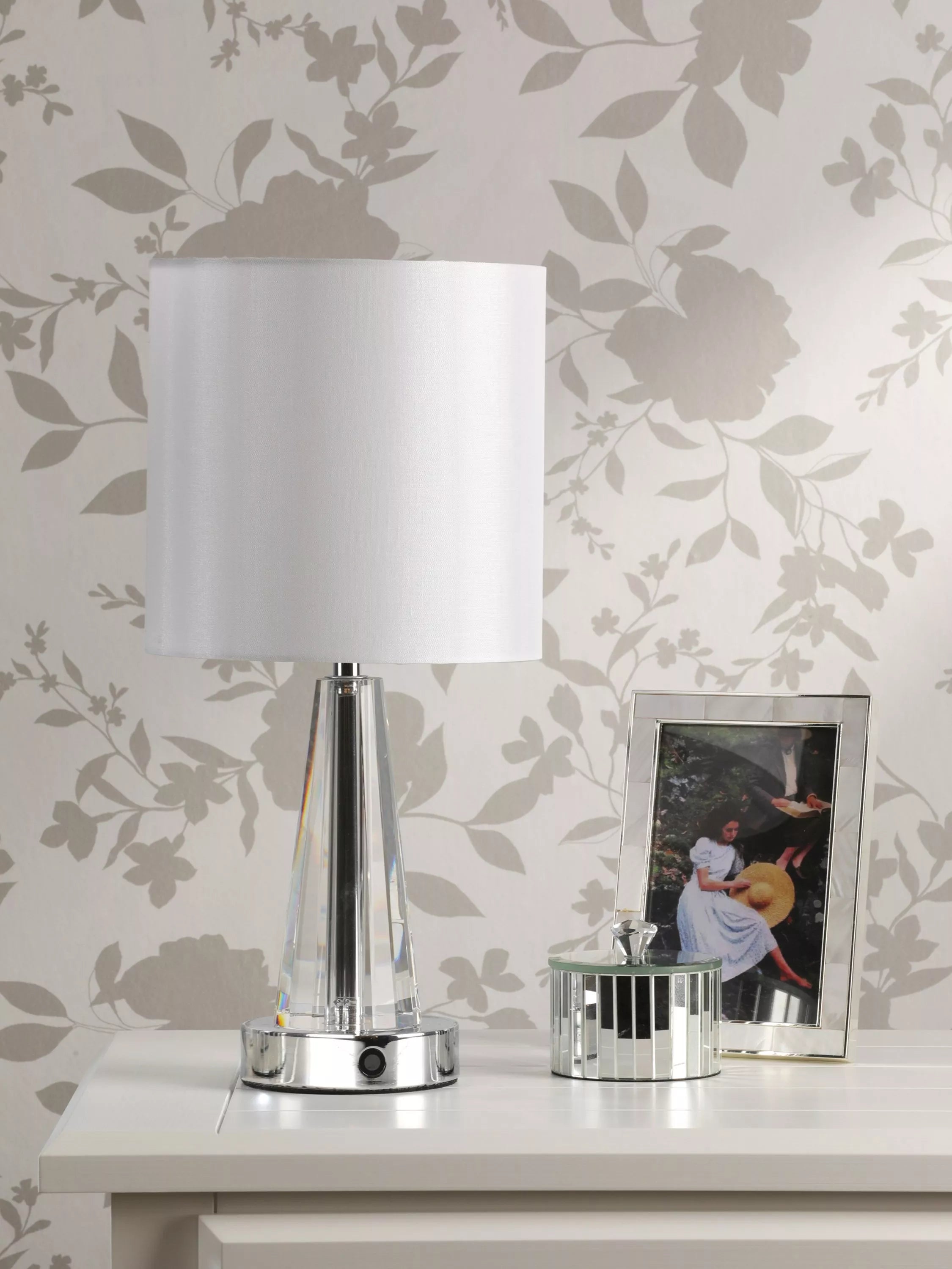 Laura Ashley rechargeable table lamp clear, imported from the UK