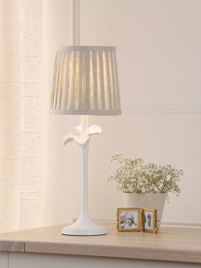Laura Ashley Eleni table lamp white floral pleated shade (British brand)
