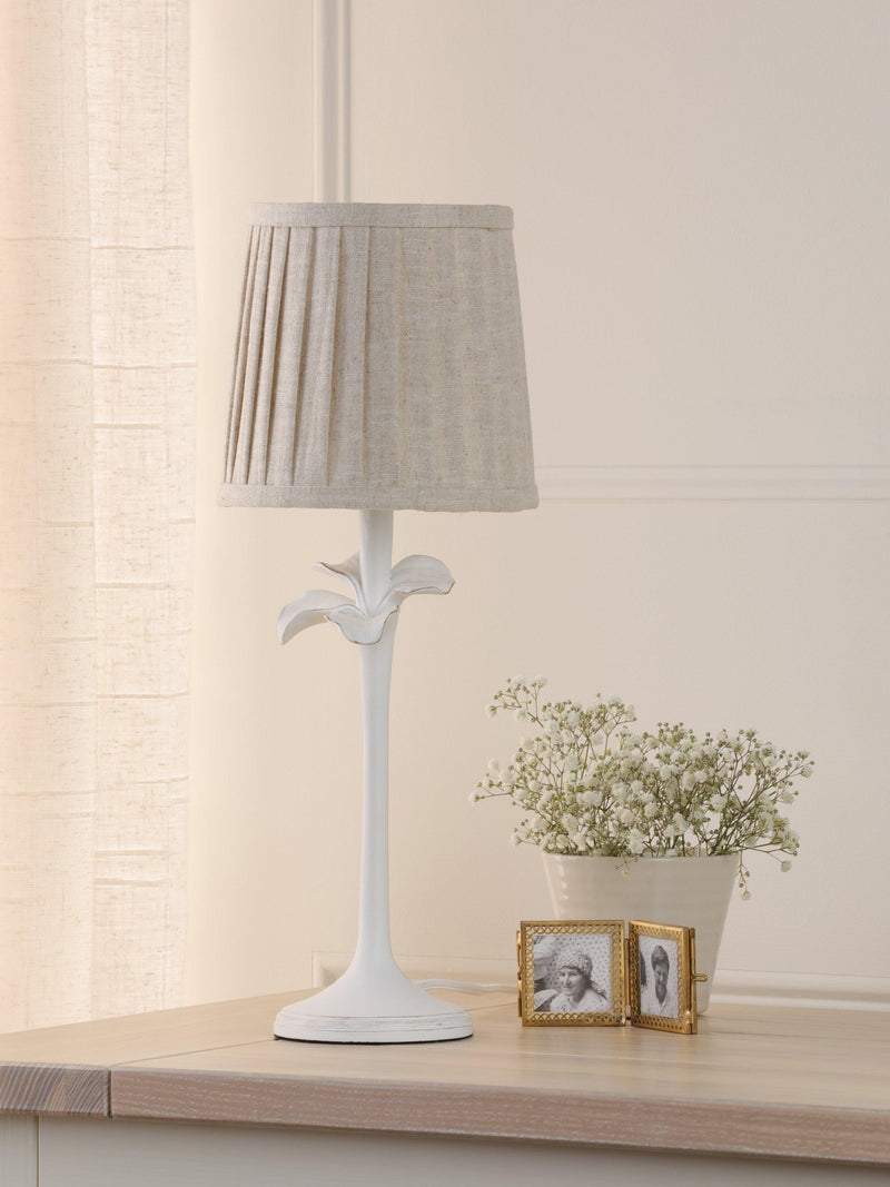 Laura Ashley Eleni table lamp white floral pleated shade (British brand)