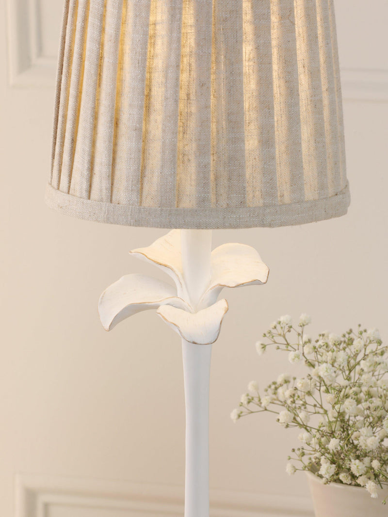 Laura Ashley Eleni table lamp white floral pleated shade (British brand)