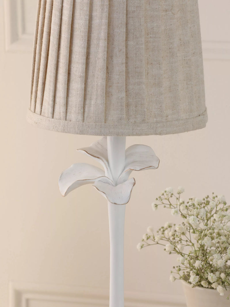 Laura Ashley Eleni table lamp white floral pleated shade (British brand)