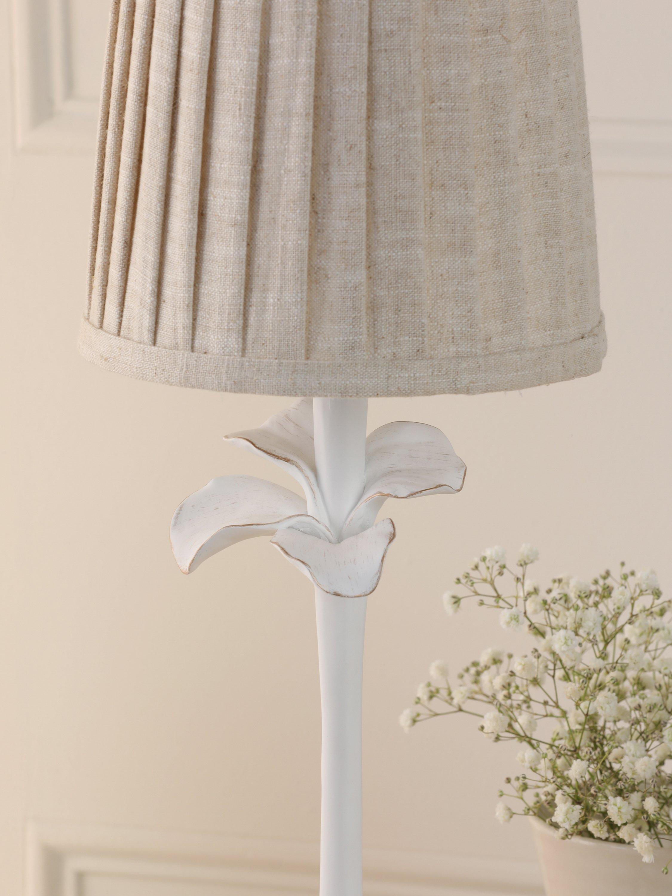Laura Ashley Eleni table lamp white floral pleated shade (British brand)