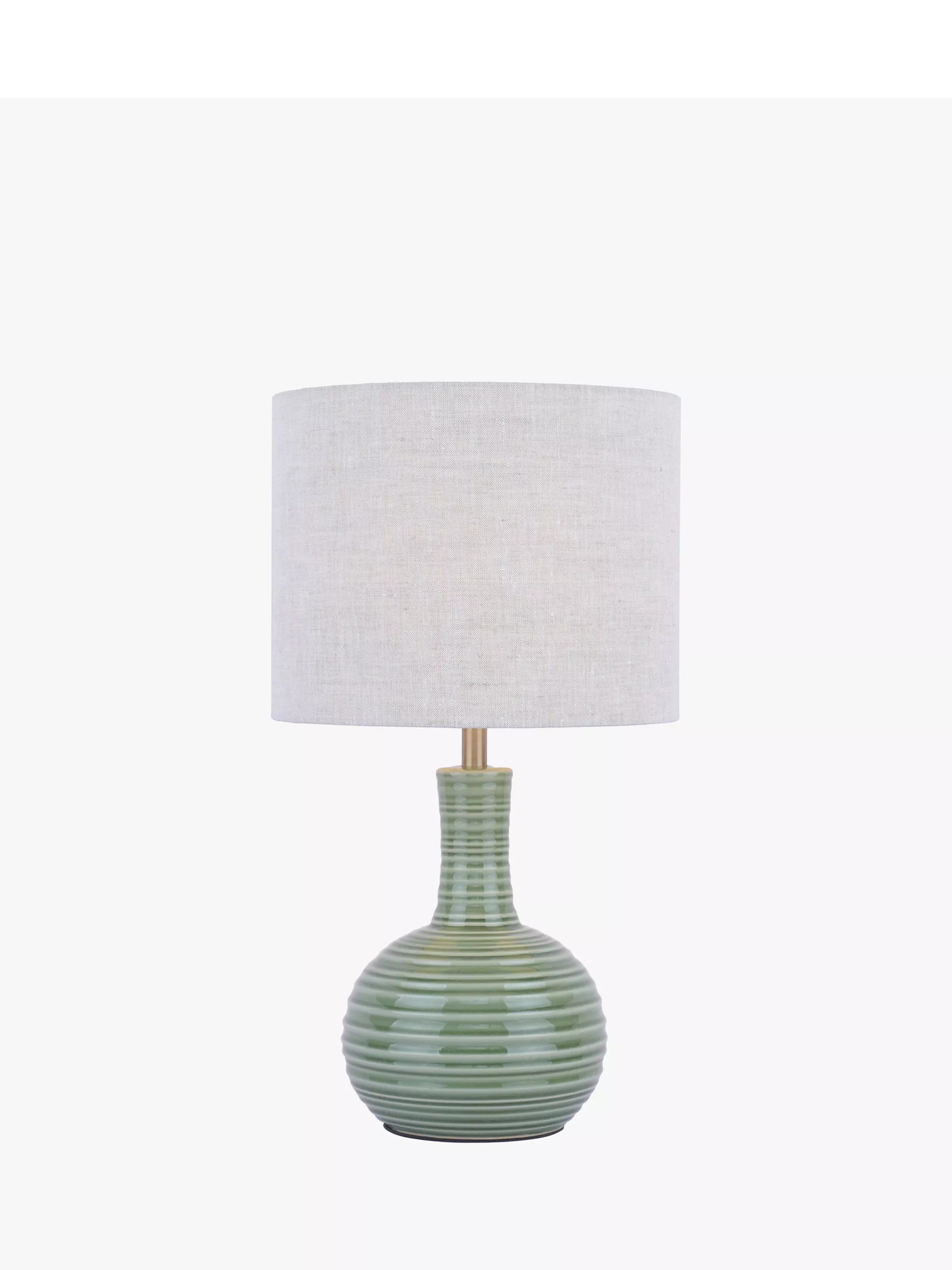 Laura Ashley Padley green glazed ceramic table lamp, imported from the UK