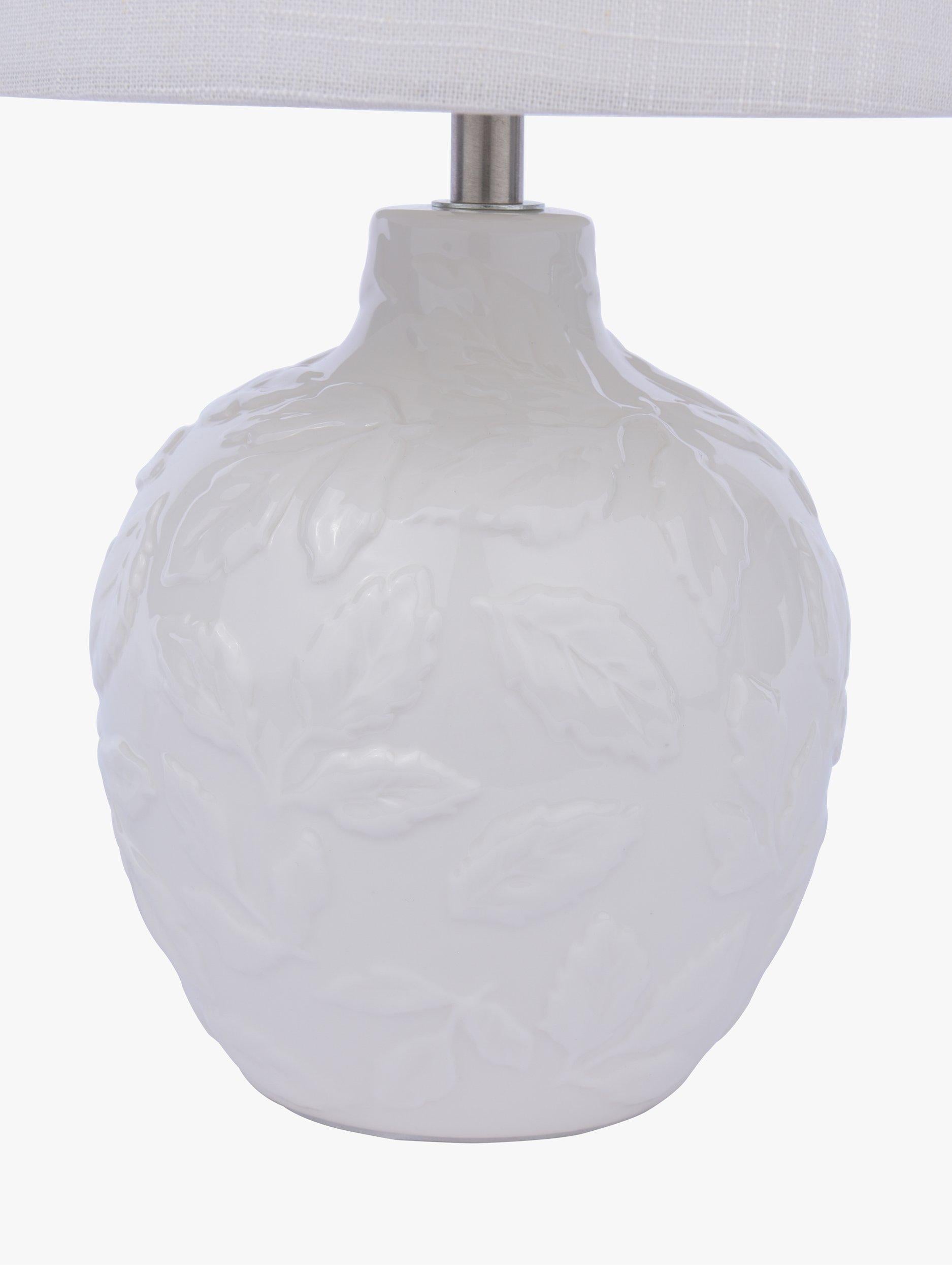 Laura Ashley Redhall ceramic table lamp white, imported from the UK