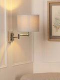 Laura Ashley swing arm wall light polished nickel, imported from the UK