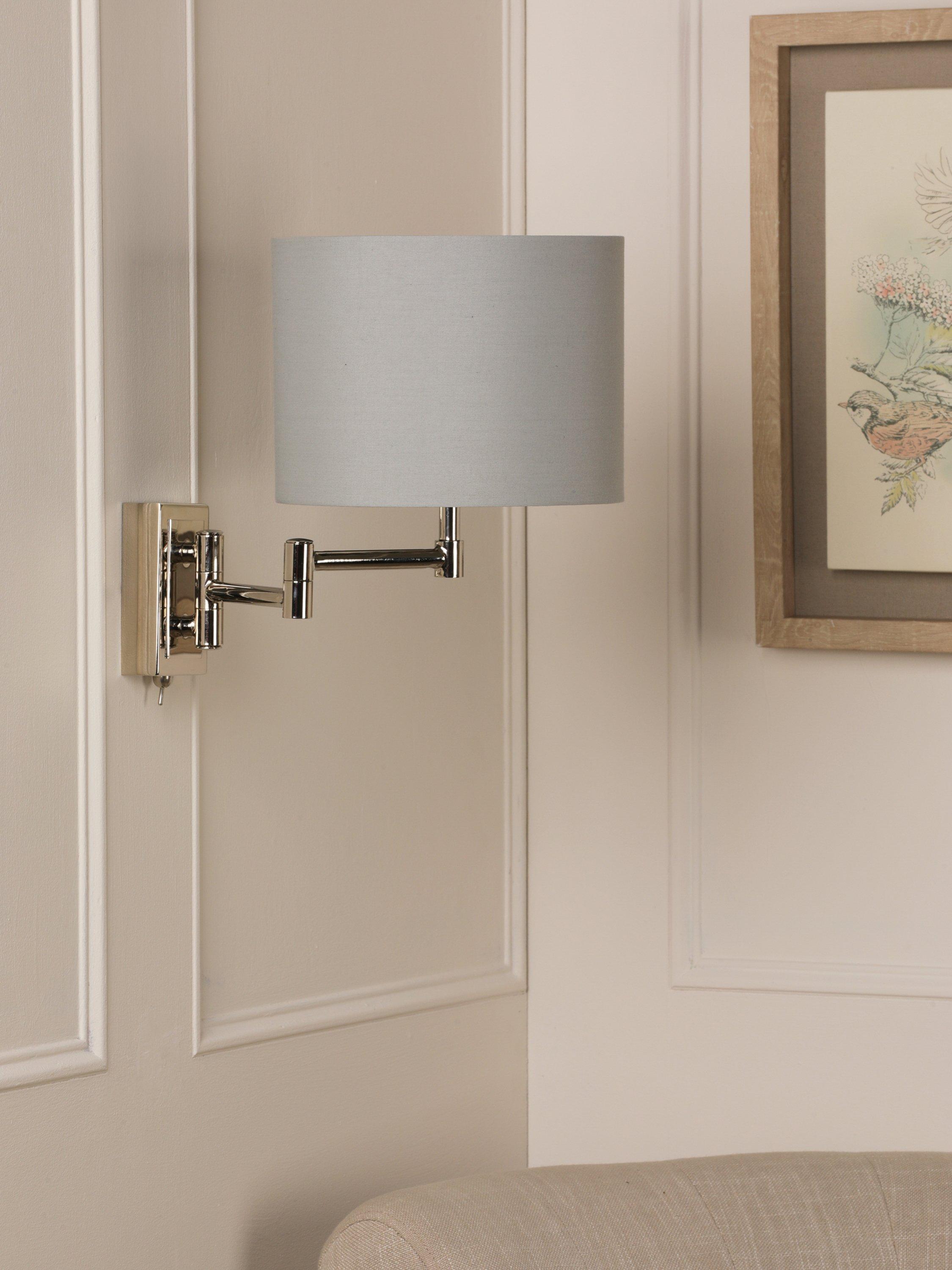 Laura Ashley swing arm wall light polished nickel, imported from the UK