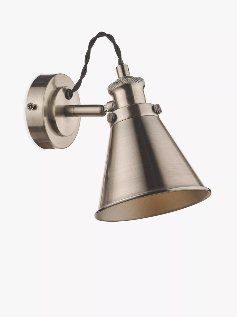 Laura Ashley Rufus single wall light Nickel, UK version