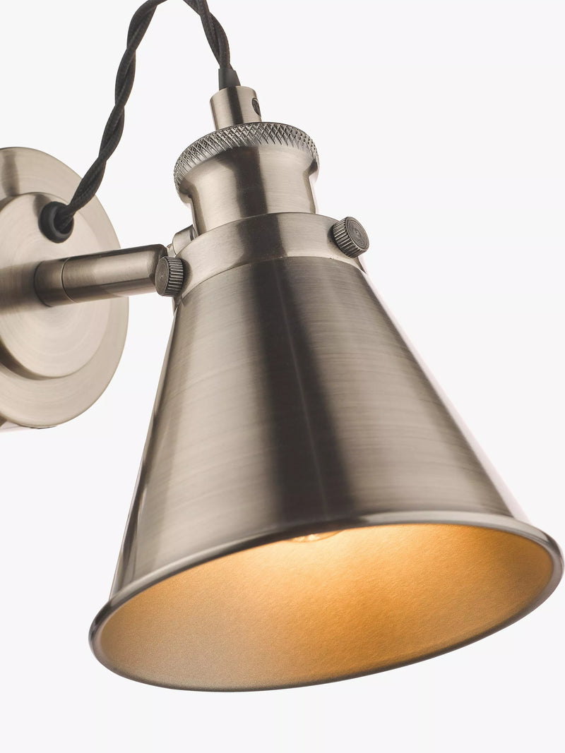 Laura Ashley Rufus single wall light Nickel, UK version