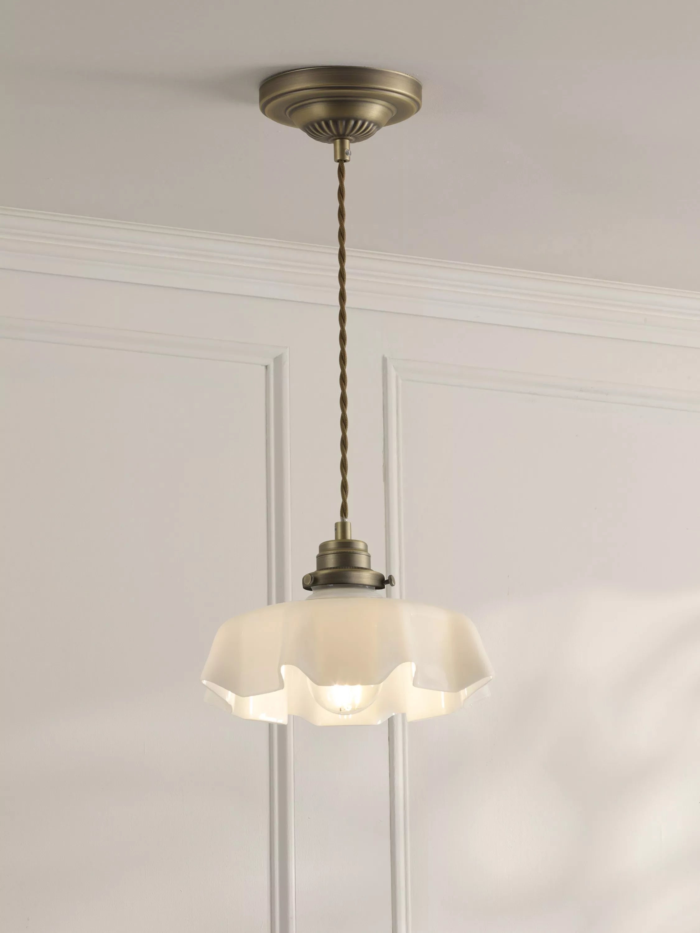 Laura Ashley Banham pendant ceiling light antique brass - British product