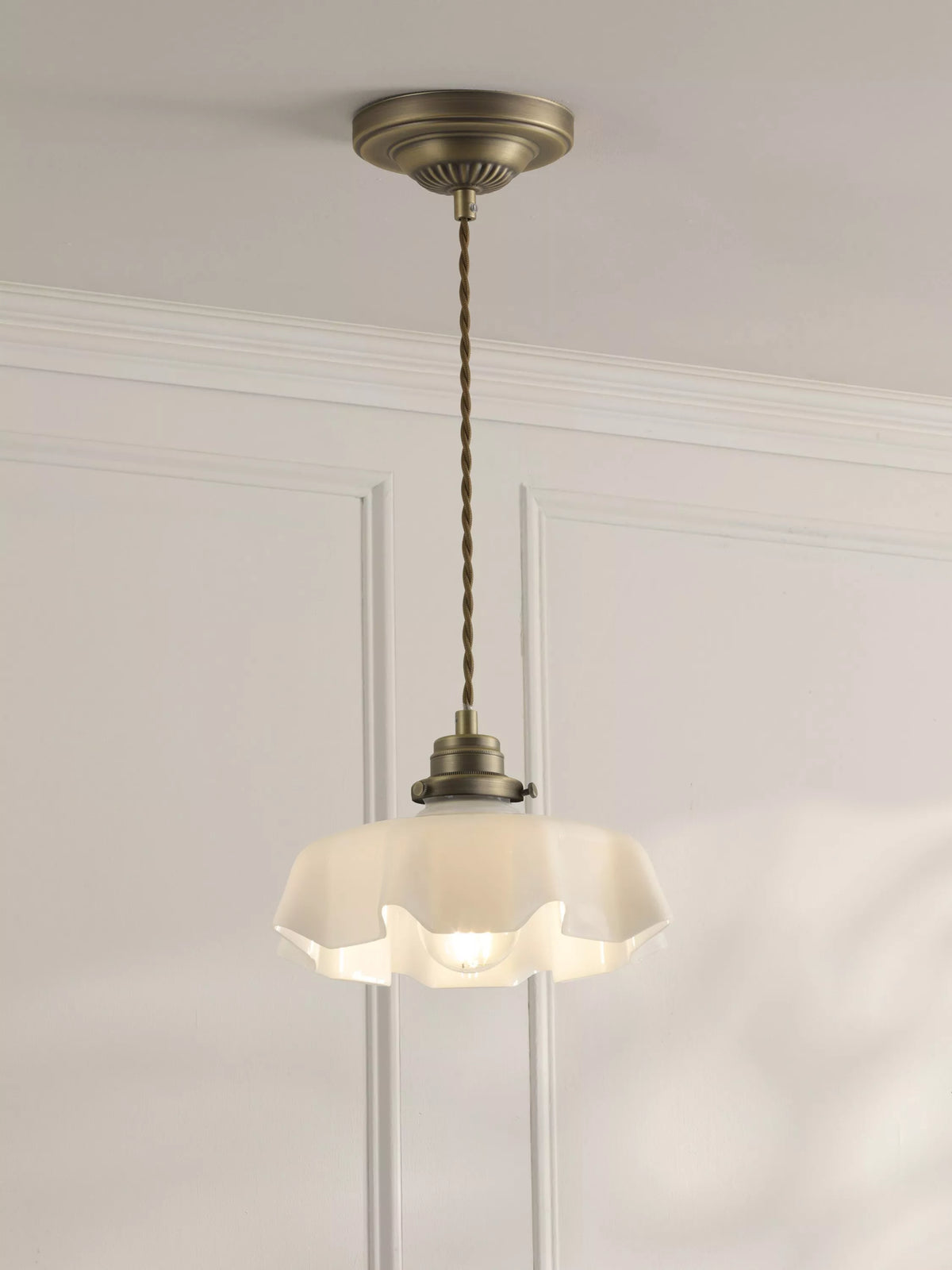 Laura Ashley Banham pendant ceiling light antique brass - British product