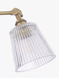Laura Ashley Callaghan semi-flush ceiling light clear fluted glass antique brass, imported from the UK