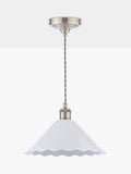 Laura Ashley pendant ceiling light white scalloped ceramic shade 29cm - British product