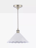 Laura Ashley pendant ceiling light white scalloped ceramic shade 29cm - British product