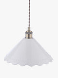 Laura Ashley pendant ceiling light white scalloped ceramic shade 29cm - British product