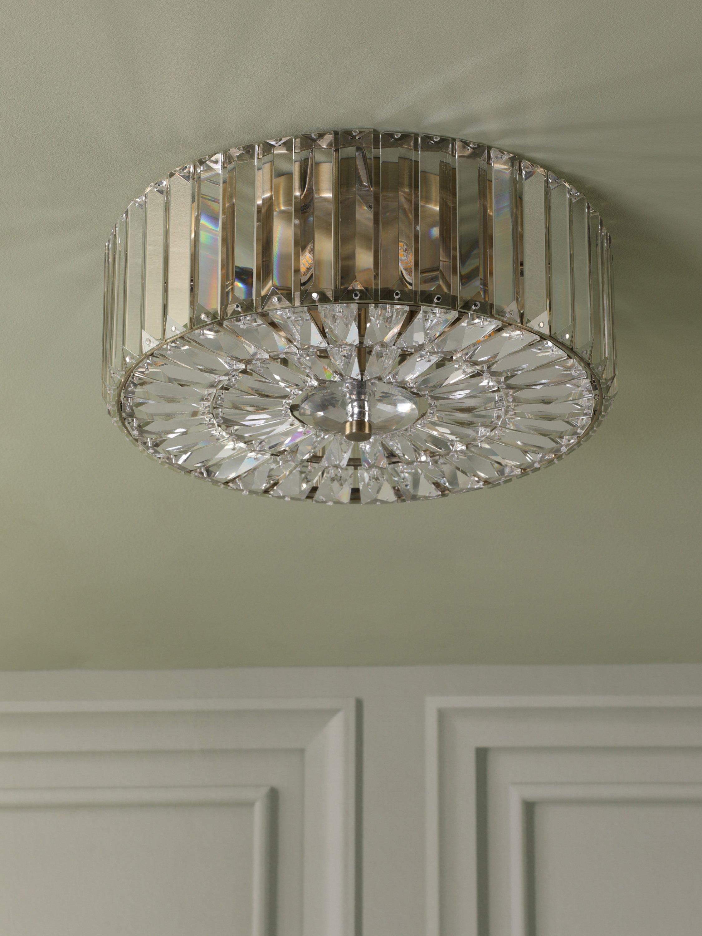 Laura Ashley Fernhurst flush ceiling light antique brass, imported from the UK