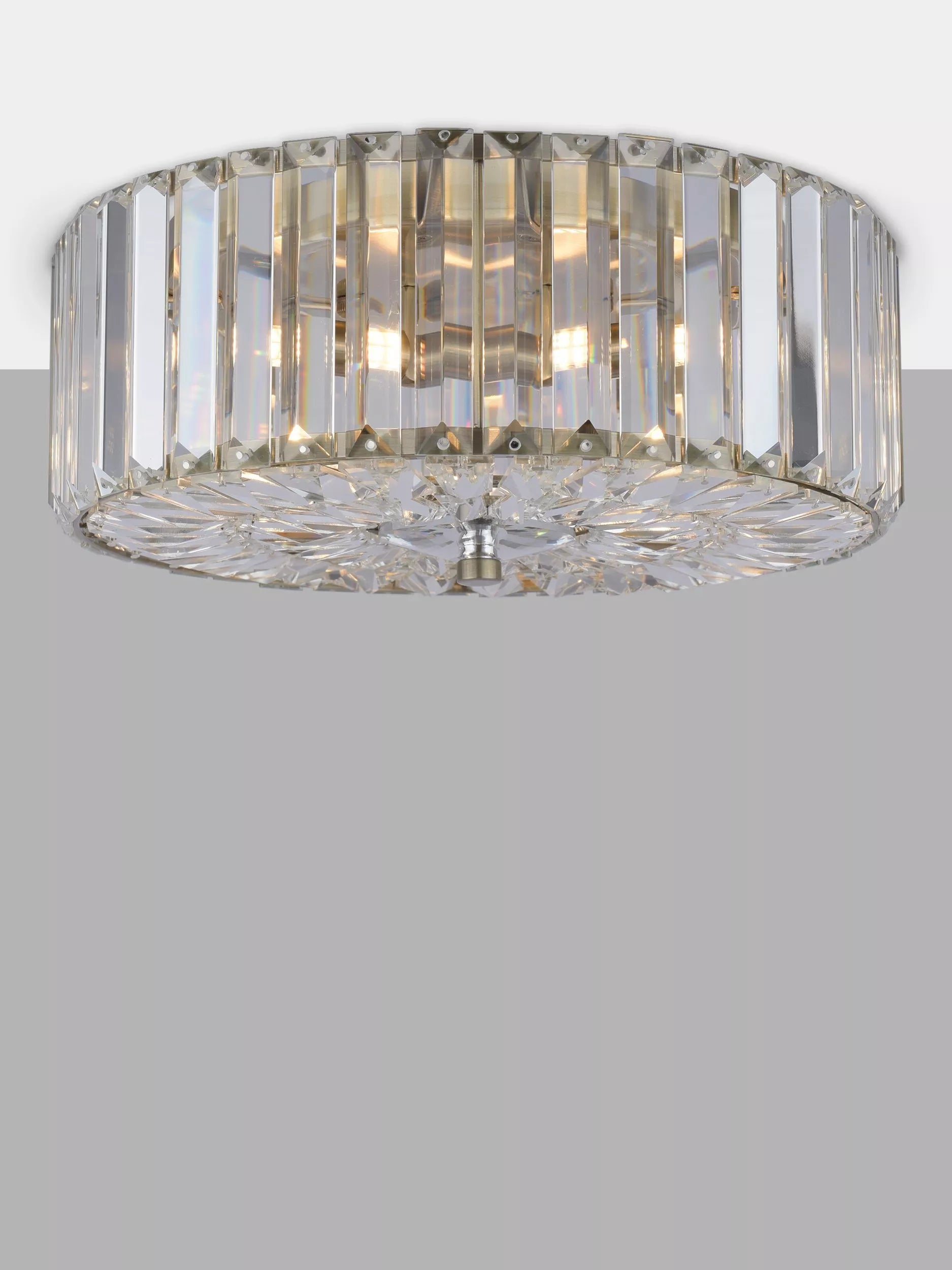 Laura Ashley Fernhurst flush ceiling light antique brass, imported from the UK
