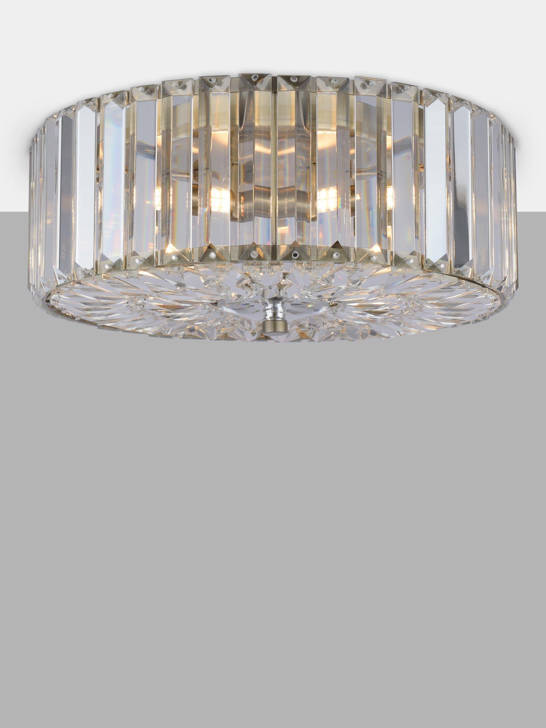 Laura Ashley Fernhurst flush ceiling light antique brass, imported from the UK