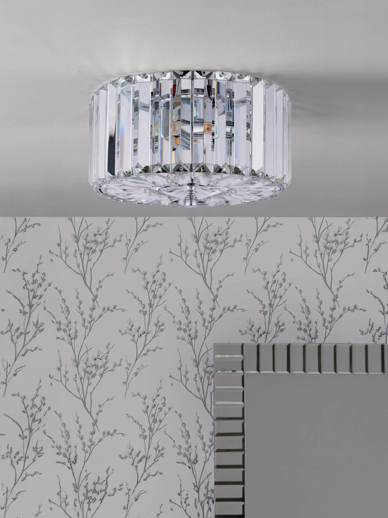 Laura Ashley Fernhurst flush ceiling light polished chrome (British brand)