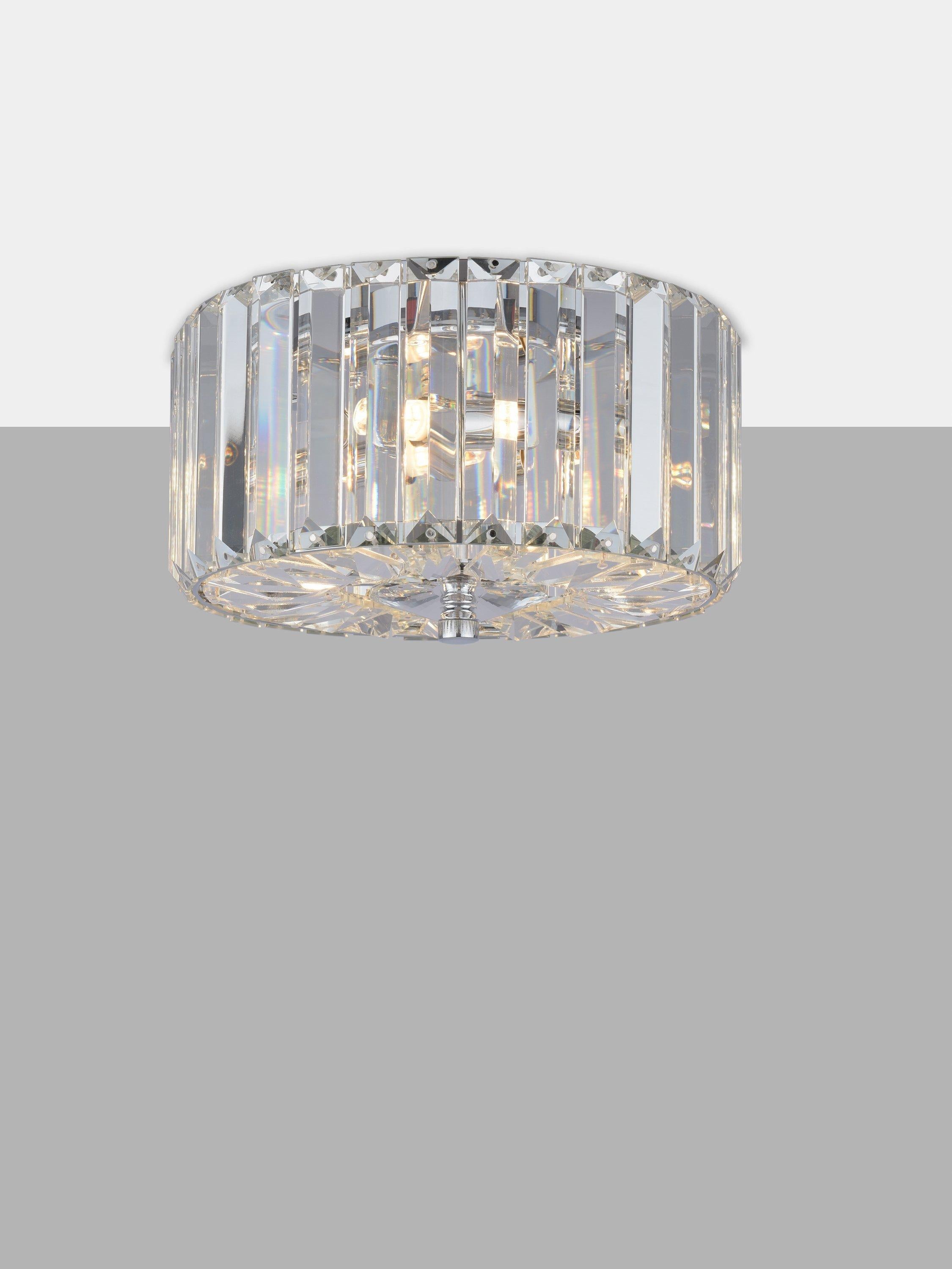 Laura Ashley Fernhurst flush ceiling light polished chrome (British brand)