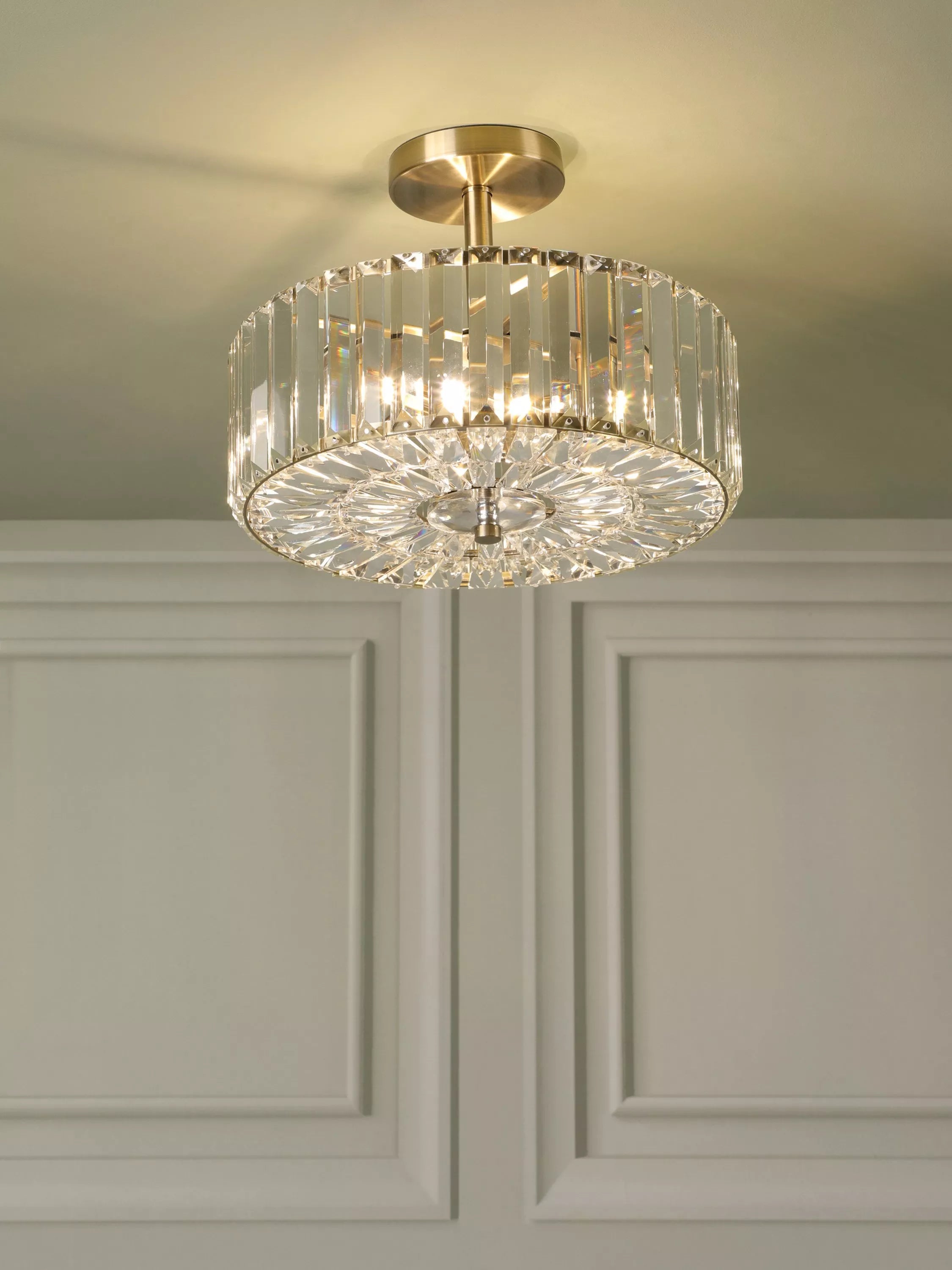 Laura Ashley semi-flush ceiling light antique brass 3 bulb, imported from the UK