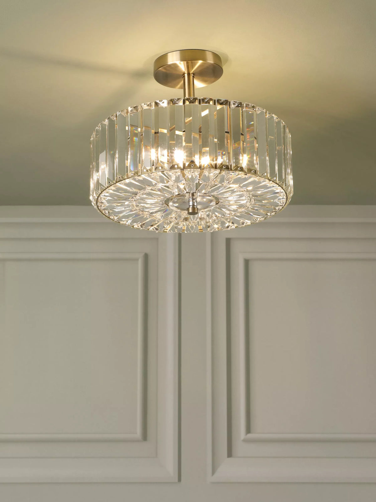 Laura Ashley semi-flush ceiling light antique brass 3 bulb, imported from the UK