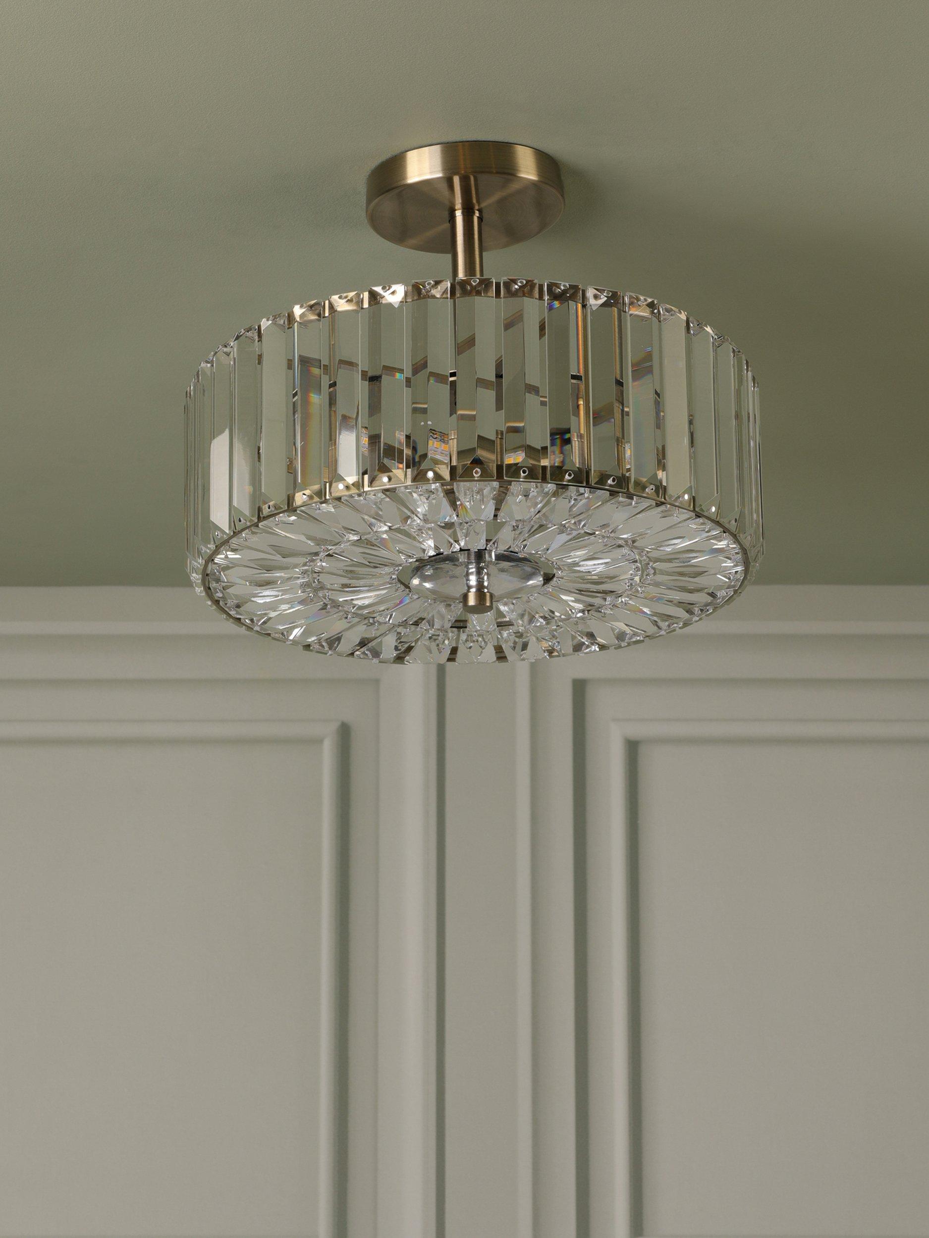 Laura Ashley semi-flush ceiling light antique brass 3 bulb, imported from the UK