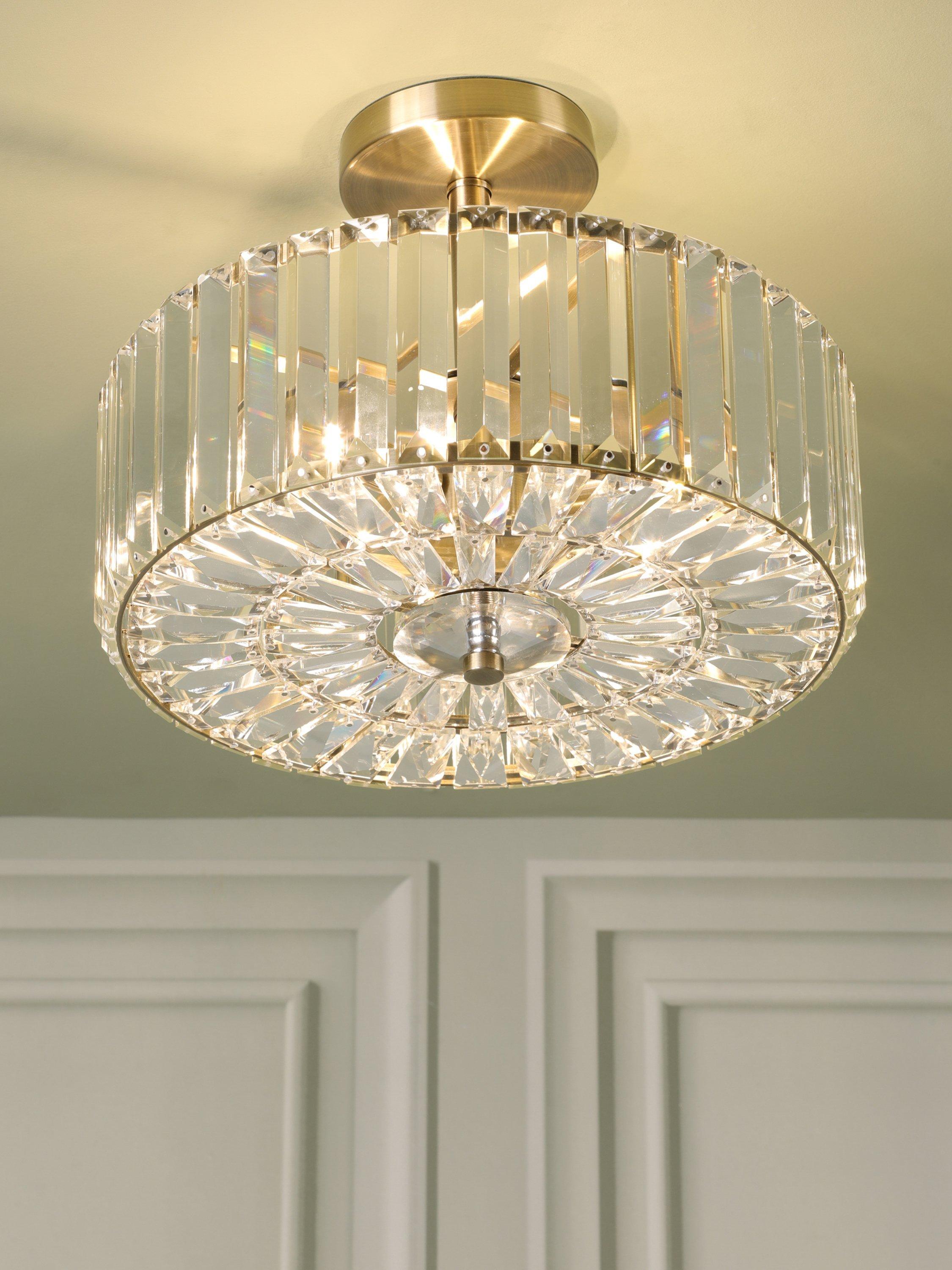 Laura Ashley semi-flush ceiling light antique brass 3 bulb, imported from the UK