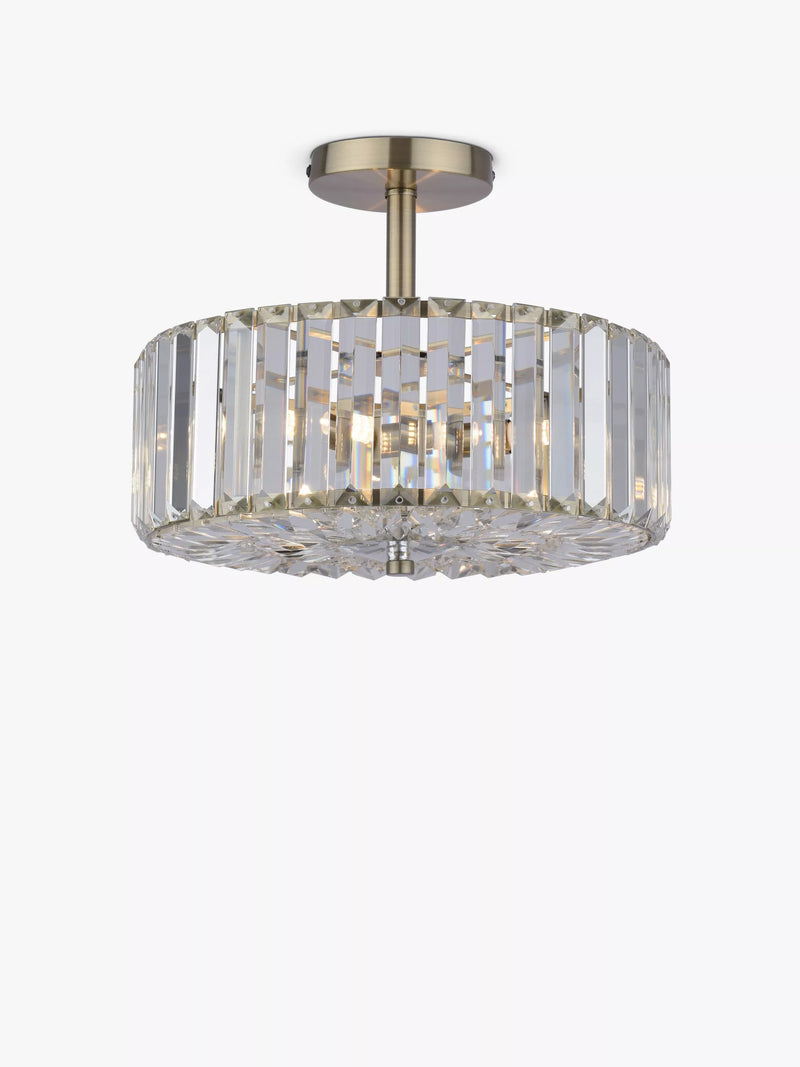 Laura Ashley semi-flush ceiling light antique brass 3 bulb, imported from the UK