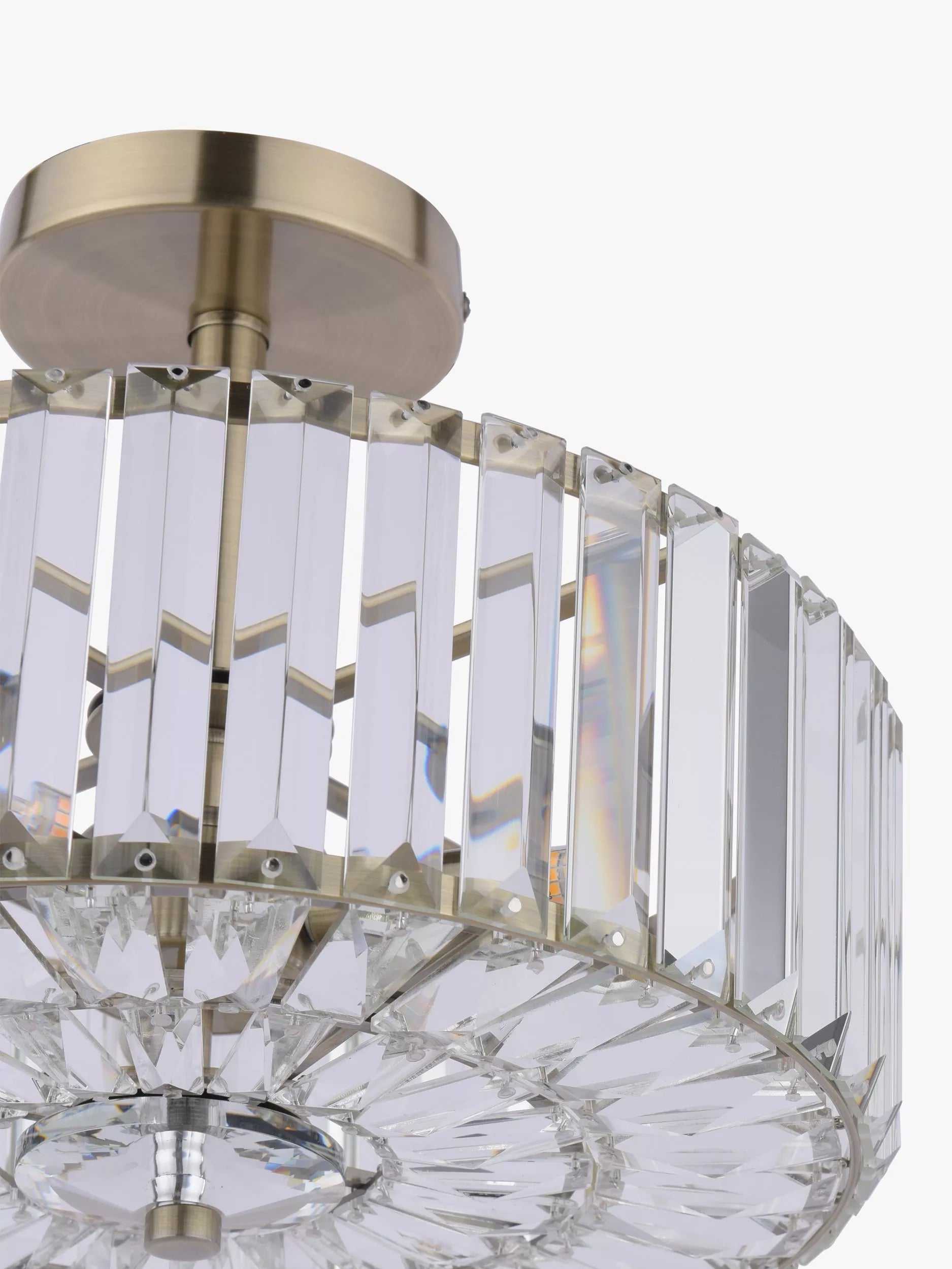 Laura Ashley semi-flush ceiling light antique brass 3 bulb, imported from the UK