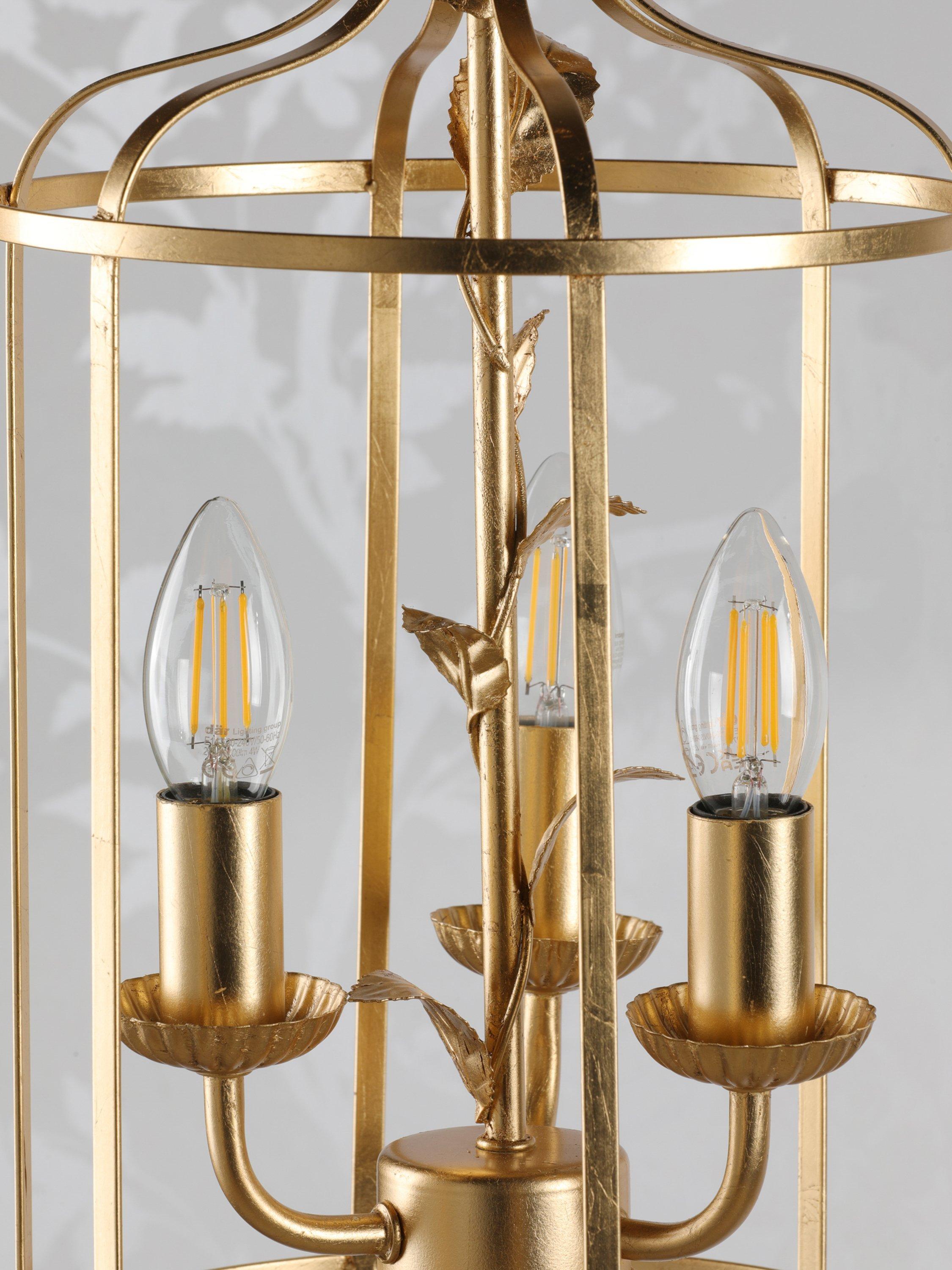 Laura Ashley Halton 3 arm pendant light gold (British brand)