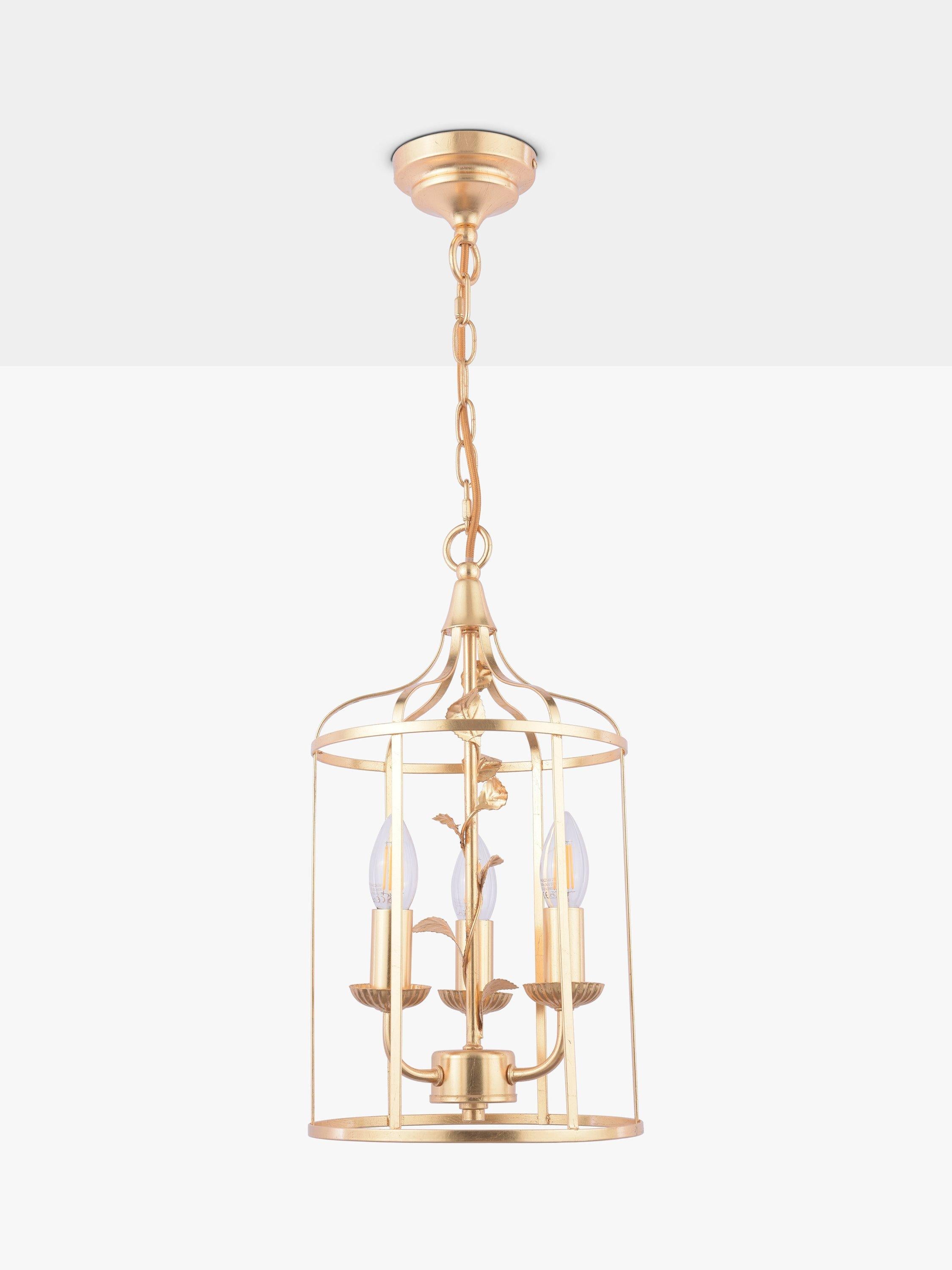 Laura Ashley Halton 3 arm pendant light gold (British brand)