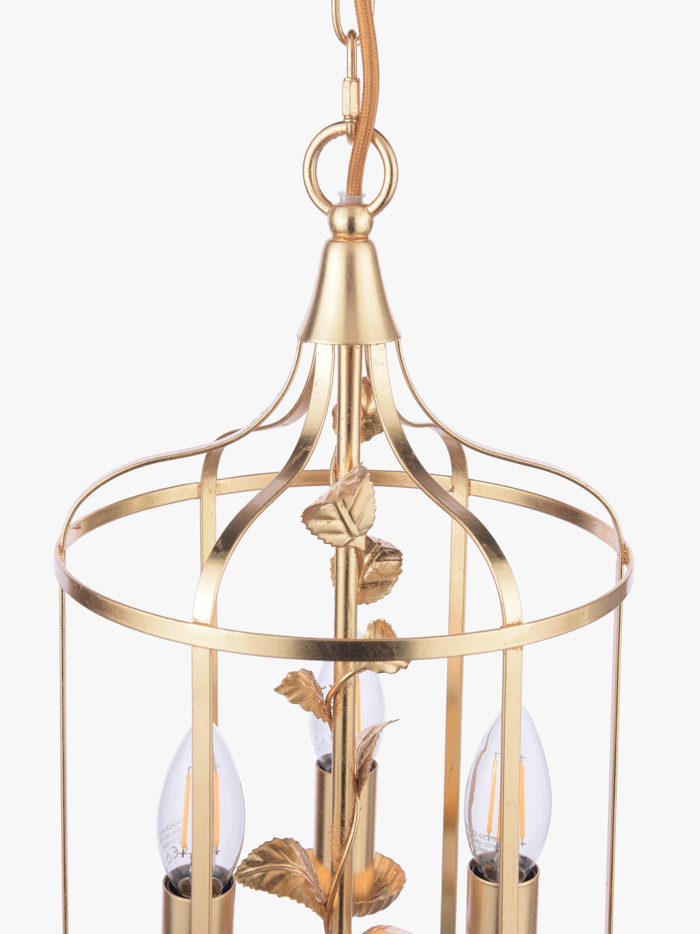 Laura Ashley Halton 3 arm pendant light gold (British brand)