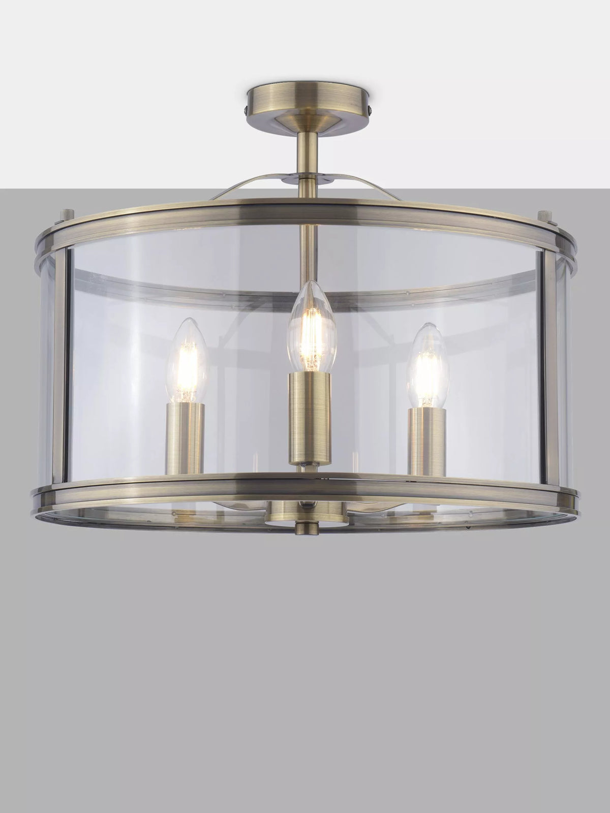 Laura Ashley semi-flush ceiling light antique brass H33x40cm (British brand)