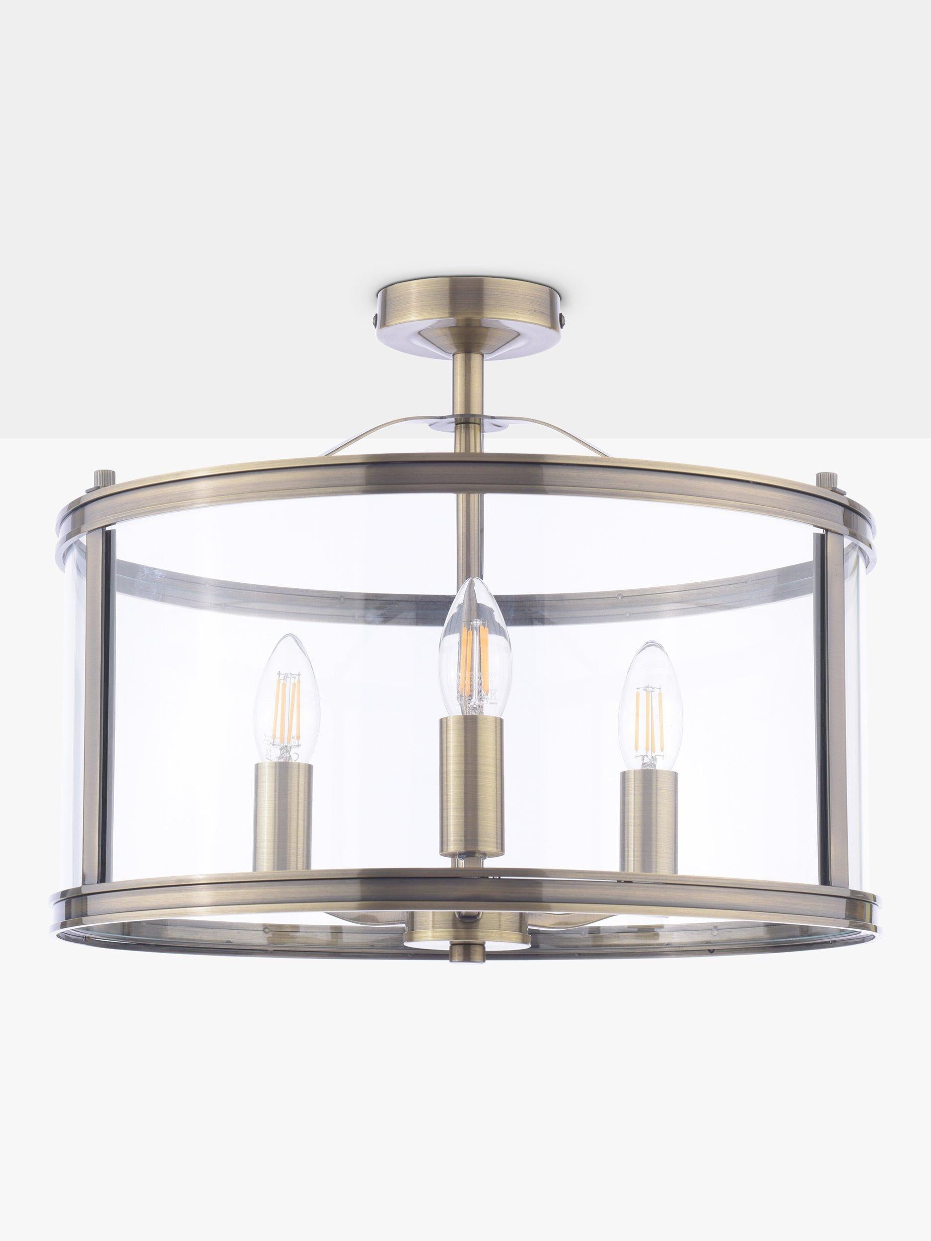 Laura Ashley semi-flush ceiling light antique brass H33x40cm (British brand)