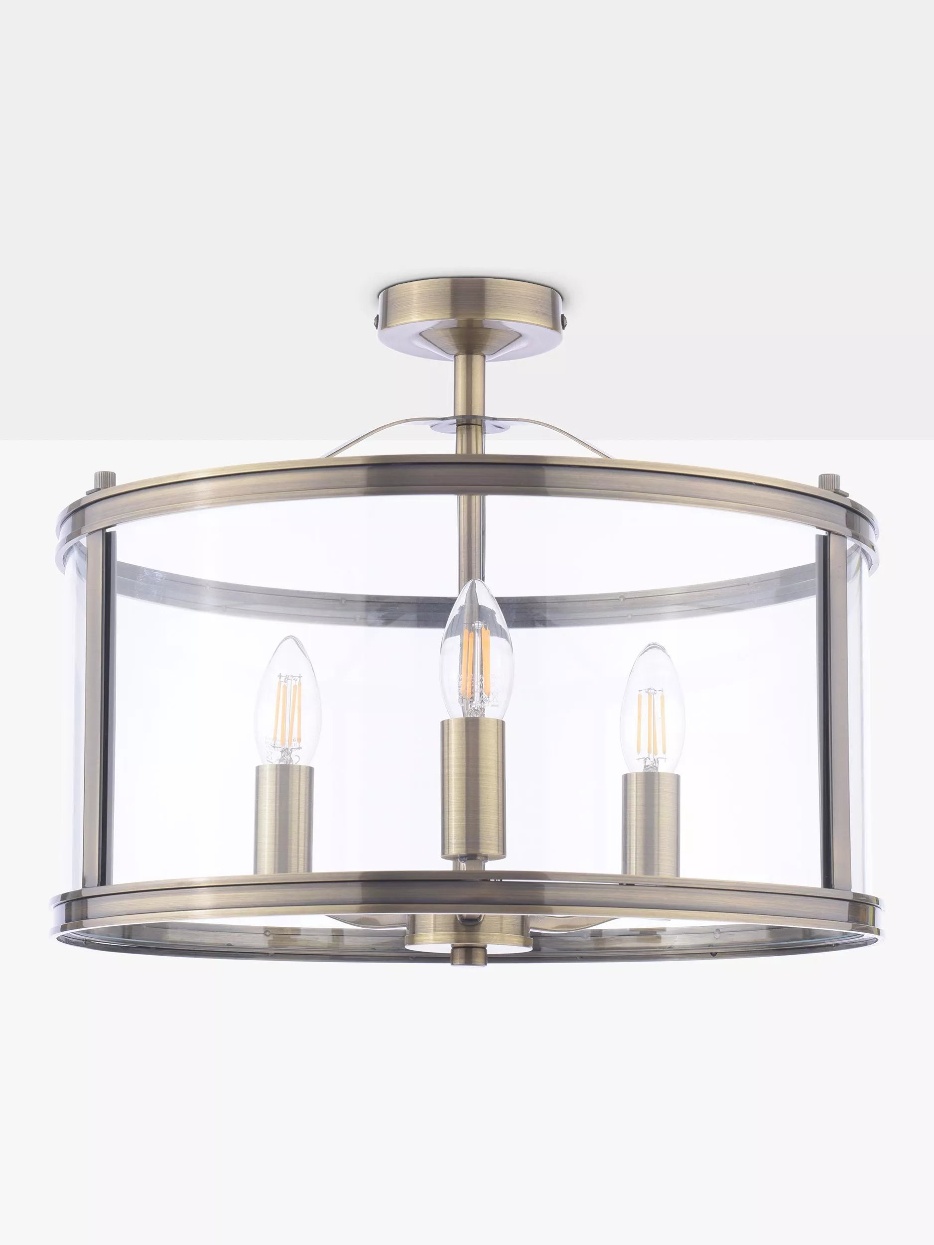 Laura Ashley semi-flush ceiling light antique brass H33x40cm (British brand)
