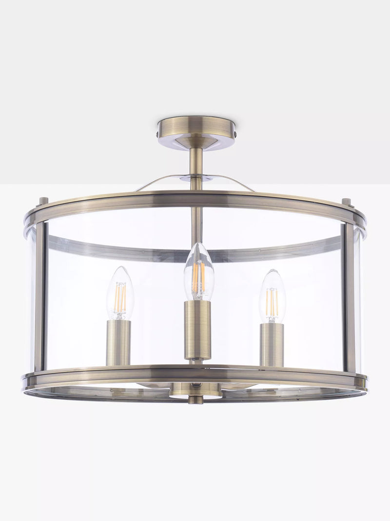 Laura Ashley semi-flush ceiling light antique brass H33x40cm (British brand)