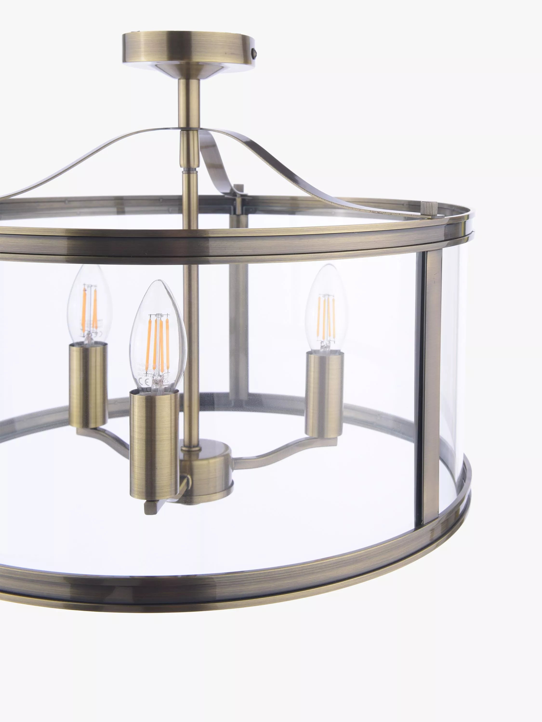 Laura Ashley semi-flush ceiling light antique brass H33x40cm (British brand)