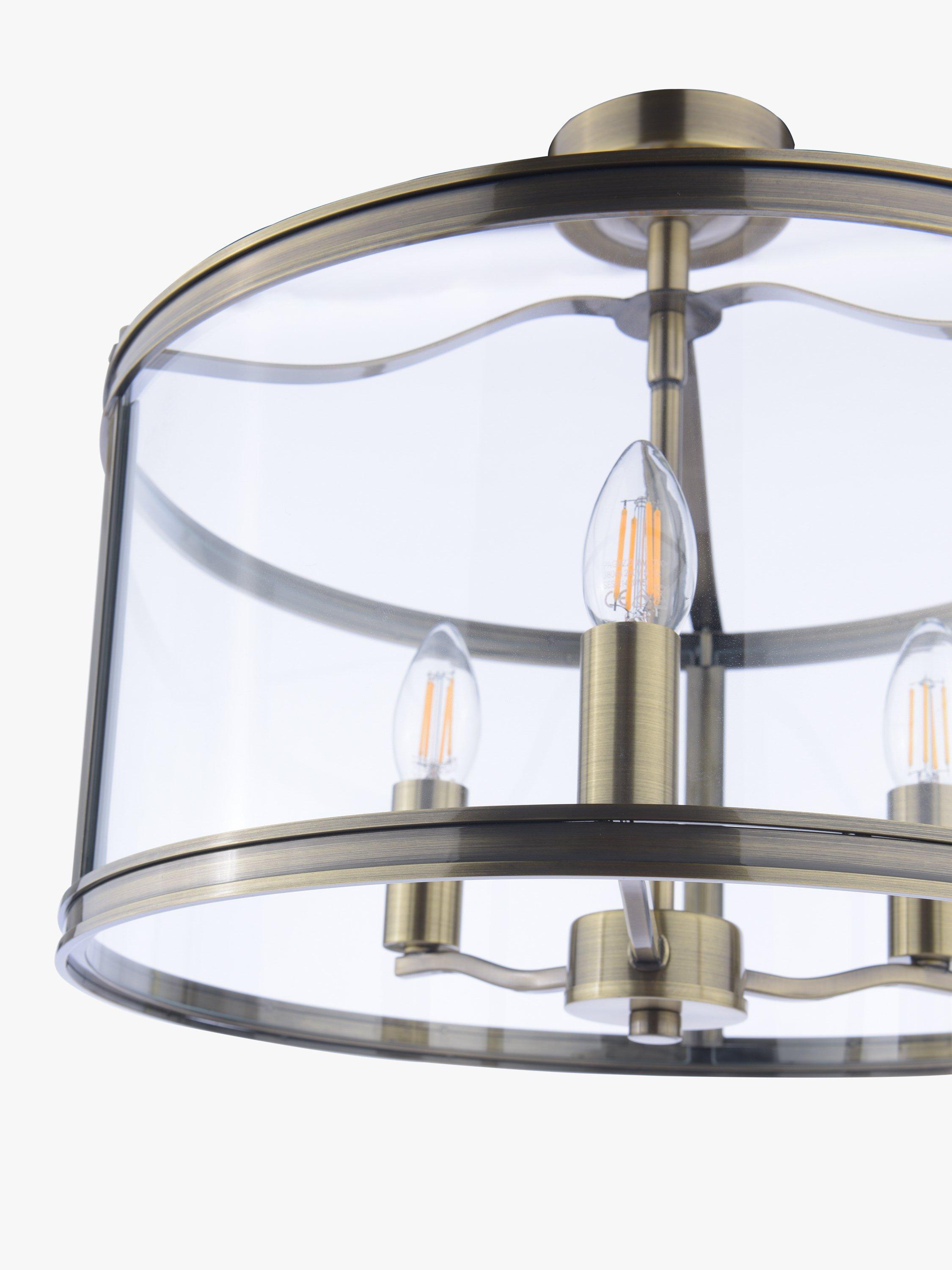 Laura Ashley semi-flush ceiling light antique brass H33x40cm (British brand)