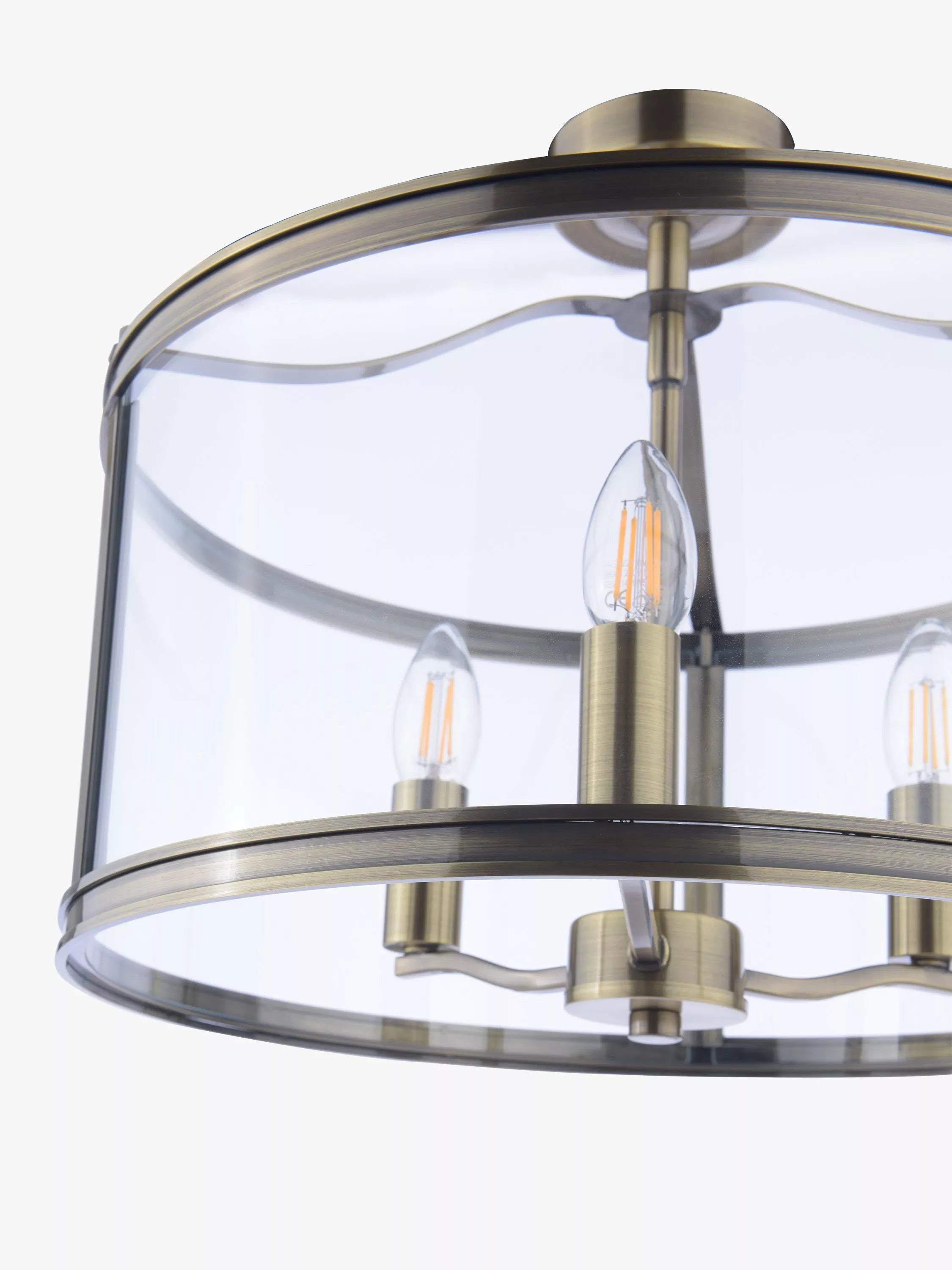 Laura Ashley semi-flush ceiling light antique brass H33x40cm (British brand)