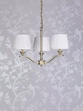 Laura Ashley Hemsley ceiling light antique brass pleated silk shades (British brand)
