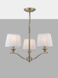 Laura Ashley Hemsley ceiling light antique brass pleated silk shades (British brand)