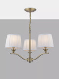 Laura Ashley Hemsley ceiling light antique brass pleated silk shades (British brand)