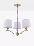 Laura Ashley Hemsley ceiling light antique brass pleated silk shades (British brand)