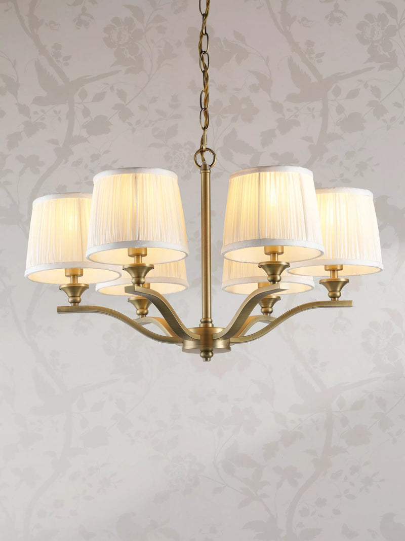 Laura Ashley Hemsley 6 arm ceiling light antique brass - UK version