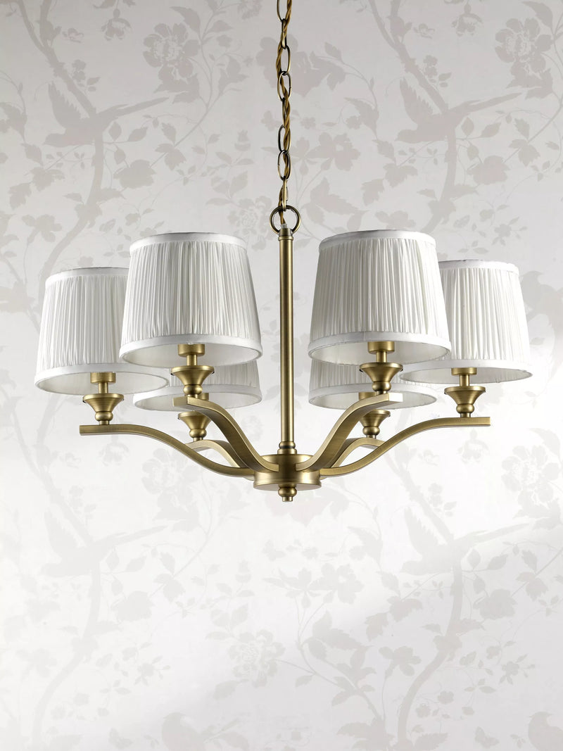 Laura Ashley Hemsley 6 arm ceiling light antique brass - UK version