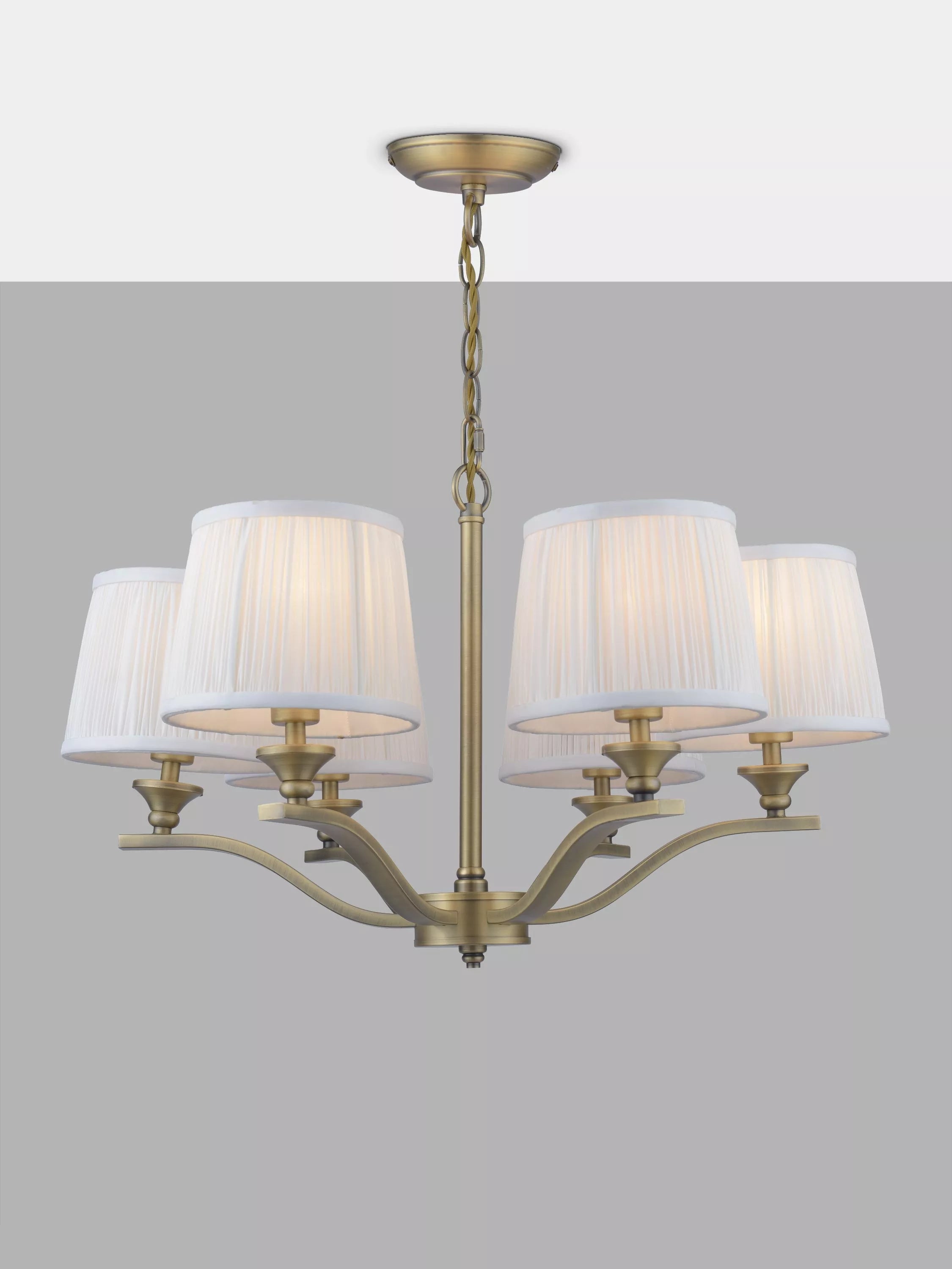 Laura Ashley Hemsley 6 arm ceiling light antique brass - UK version