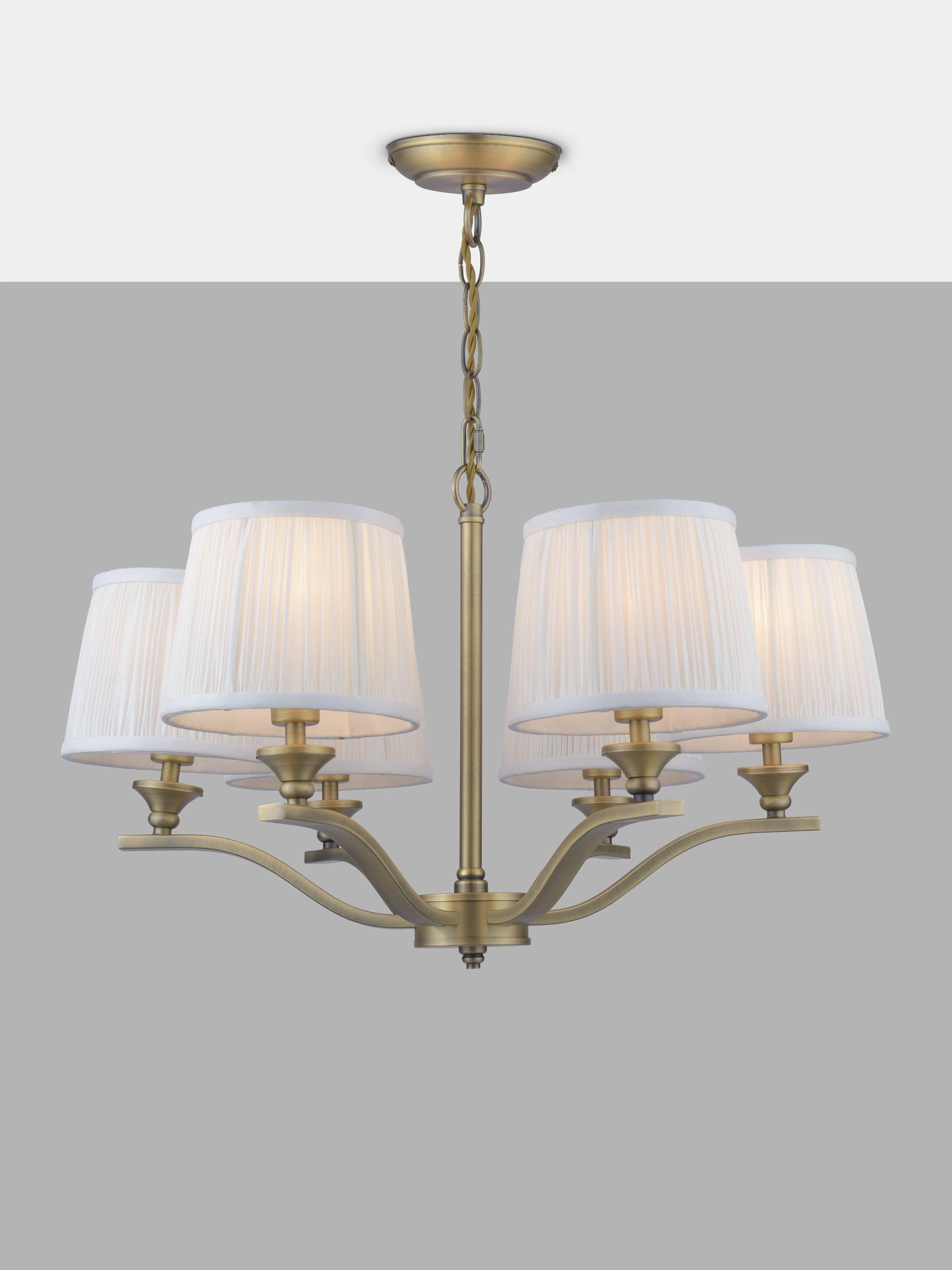 Laura Ashley Hemsley 6 arm ceiling light antique brass - UK version