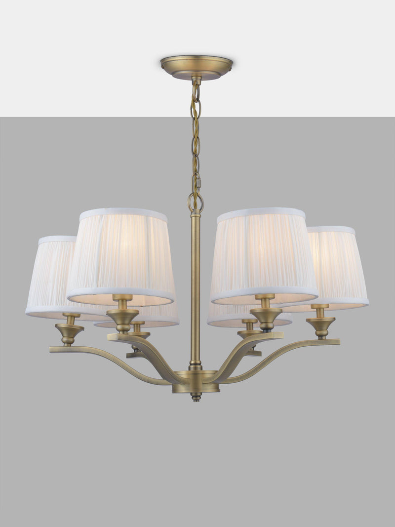 Laura Ashley Hemsley 6 arm ceiling light antique brass - UK version
