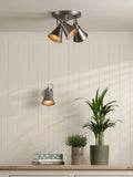 Laura Ashley Rufus three-light spotlight ceiling plate nickel (British brand)